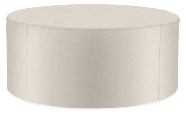 Aero 36 diam 15h Round Ottoman in Sumner Ivory - Ottomans - Living ...
